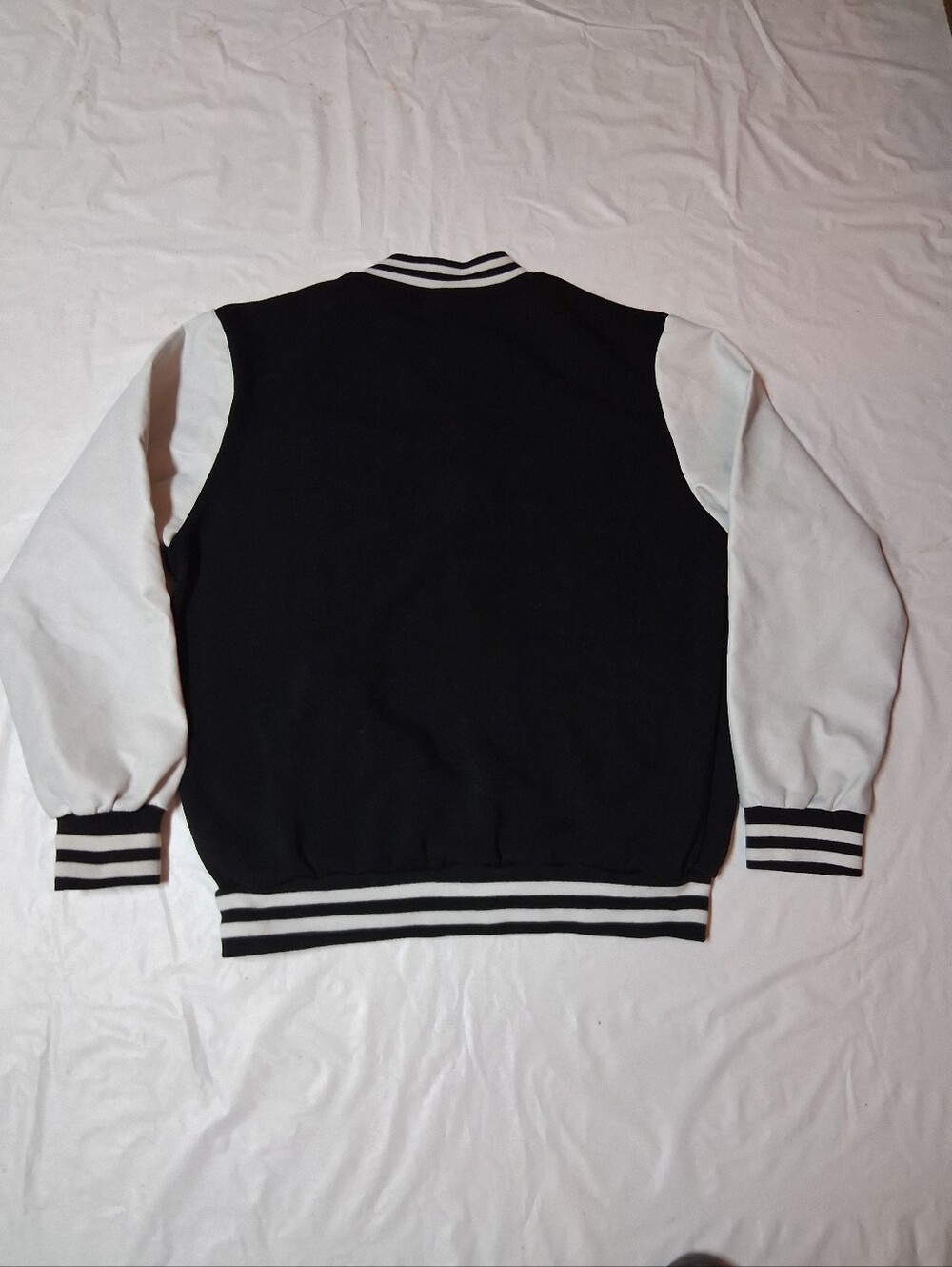 Original Deluxe LA Skeleton Black and White Striped Collar Jacket Sz XL Preowned - Picture 8 of 11